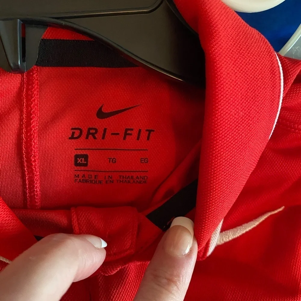 Nike Red Performance Polo Shirt with White Trim